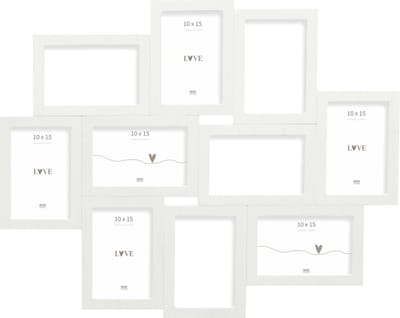 Deknudt Frames multifotolijst S68UC1 P10 - wit - houtfineer - 10x 10x15 cm