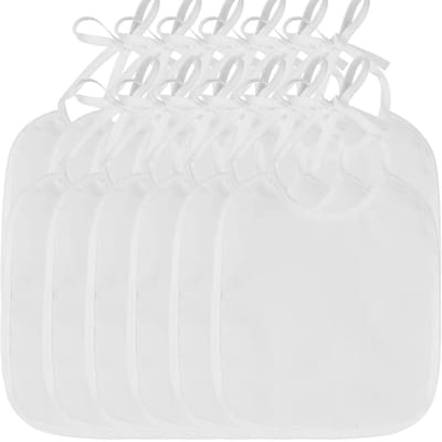 Dailygoods- Slabbetjes om te Beschilderen - 12 Stuks - Dubbelzijdig Katoen - Waterdicht - Baby Slabbetjes - Cadeau voor Babyshower - Afmetingen 18 x 18 cm - Babyslab