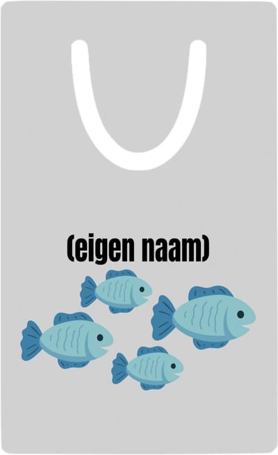 Hacebo® - groep vissen met eigen naam metalen boekenlegger - Vis - vissen liefhebbers - iemand die houdt van vissen - verjaardag - cadeau - kado - geschenk Bladwijzer boekenleggers - 7.6 cm x 5cm