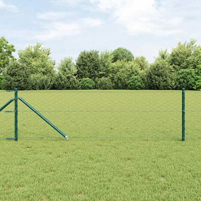 vidaXL - zeshoekig - gaasgek - met - palen - 10 - x - 0,6 - m - PVC-Coated - Staal - Groen