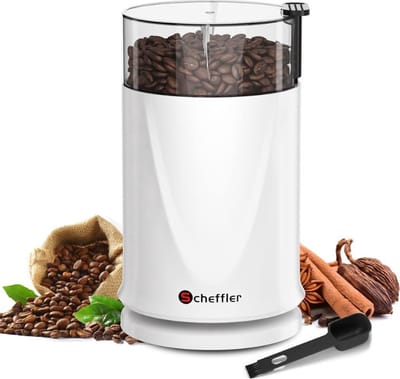 BORVAT® - Elektrische Koffiemolen met 200W Motor – RVS Mes – Compacte Koffiebonen & Kruidenmolen – 50g Capaciteit