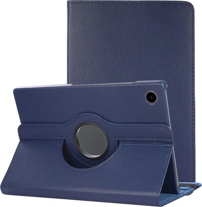 Hoes - Geschikt voor Samsung Galaxy Tab A8 - 360 Graden Draaibare Hard Cover Case - Tablet Hoesje Draaibaar - Donkerblauw