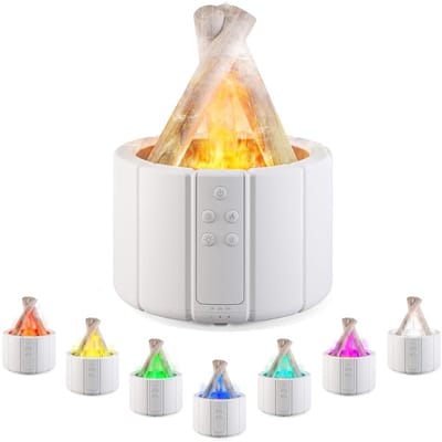 Luchtbevochtigers-Aromadiffusers-Vlam Diffuser-Diffuser met 7-kleuren licht-Luchtbevochtiger slaapkamer-Met afstandsbediening-Thuis - Ultra stil-Slimme timing-Geschikt voor binnen-planten- kantoor-auto-slaapkamer