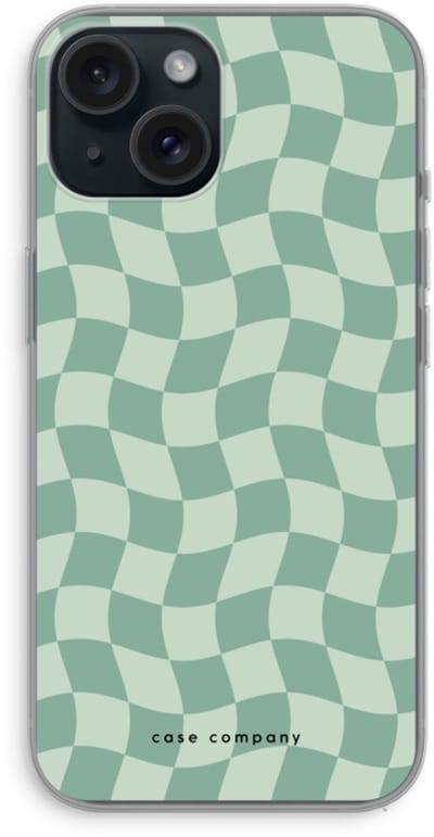 Case Company® - Hoesje geschikt voor iPhone 15 hoesje - Grid Groen - Soft Cover Telefoonhoesje - Bescherming aan alle Kanten en Schermrand