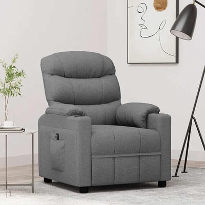 vidaXL - Fauteuil - elektrisch - verstelbaar - stof - lichtgrijs