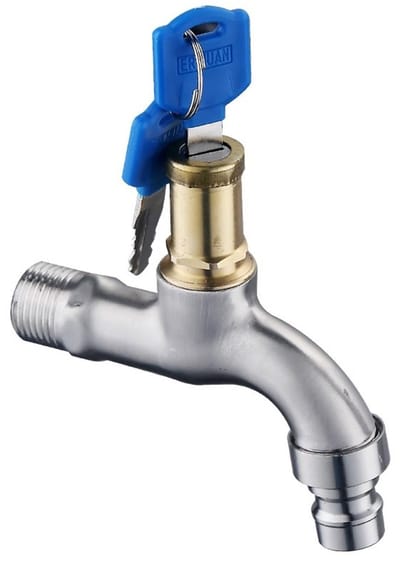 Set van 2 Vorstbestendige Tuinkranen met Vergrendeling van Zinklegering voor Tuin, Zwembad en Kamperen om Waterverspilling te Voorkomen