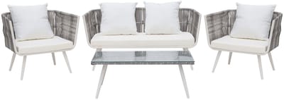 RAGUSA - Loungeset voor 4 - Gebroken wit - PE rotan