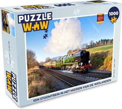 Puzzel Een stoomtrein in het midden van de weilanden - Legpuzzel - Puzzel 1000 stukjes volwassenen