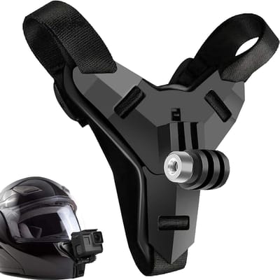 Cosensi - Dailygoody - Motorfiets helmhouder - GoPro bevestiging - Stabiele kinsteun - Zwart - Actie camera mount - Voor motorhelm - Geschikt voor diverse camera's