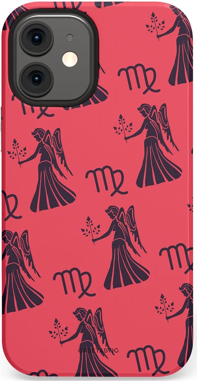 Casetastic Hoesje Geschikt voor Apple iPhone 12 Mini - Stijlvolle Beschermende Duo-layer Case - Zodiak maagd