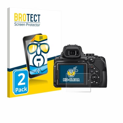 BROTECT - Screenprotector voor Nikon Coolpix P1000 / P1100 - Folie Beschermfolie transparant 2 Stuks