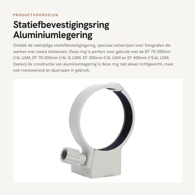 Dailygoods- Statiefbevestigingsring Lichtgewicht - Aluminiumlegering - Geschikt voor EF 70-200mm f/4L USM - Balanceren Telelens - Eenvoudig te Installeren - Duurzaam in Gebruik - Lensmount