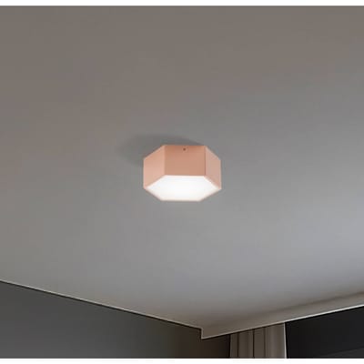 Argon LED plafondlamp Libre, perzikkleurig, staal, 3.000 K