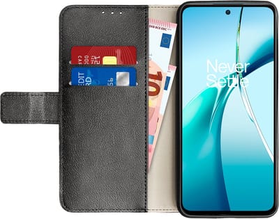 Just in Case hoesje geschikt voor OnePlus Nord CE4 Lite Hoesje met Pasjeshouder - Bookcase Classic - Zwart