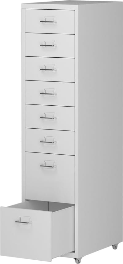 Kantoorkast Kökar op wielen 109x28x41 cm wit [en.casa]