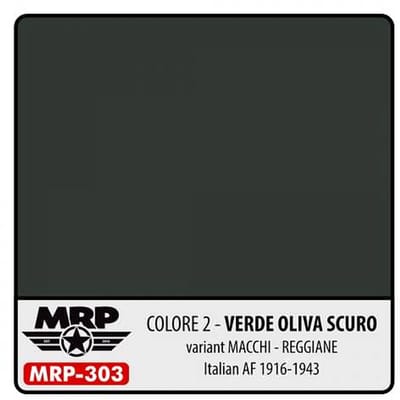 Mr. Paint MRP-303 - Colore 2 – Verde Oliva Scuro – 1941 (Italian AF 1916-43) – 30 ml verf voor Airbrush & Detailwerk