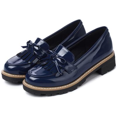 Lente Nieuwe Buitenlandse Handel Kwast Enkele Schoenen Dames Lage Hak Casual Grote Maat College Stijl Schoenen Trendy 724 34 blauw