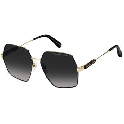 Marc Jacobs donkergrijze SF-lens gouden en zwarte detailzonnebril
