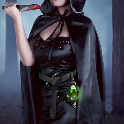 Halloween Necromante Kostuum voor Cosplay met 250 ml Potion Flessen en Middeleeuwse Riemen voor Tovenaars en Heksen Accessoires