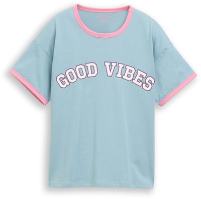 Tom Tailor - Oversized T-shirt met print - Maat 128 - tourmaline