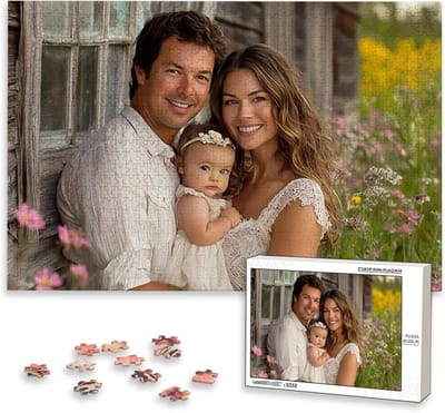 Gepersonaliseerde Puzzel - Eigen Foto Puzzel - Gezellige Familiedag - Natuurlijk Hout Materiaal - 4000 Stukjes - Multi