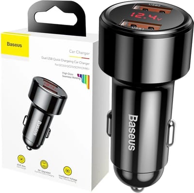Baseus 45W Autolader QC 4.0 3.0 Voor Xiaomi Huawei Supercharge SCP Samsung AFC Snel opladen Snelle PD USB C Draagbare telefoon opladen