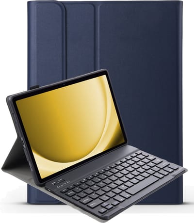 Hoesje - Geschikt voor Samsung Galaxy Tab A9 - Toetsenbord Case - Keyboard Book Cover - Hoes - Donkerblauw