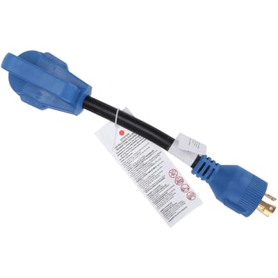 Câble Adaptateur d'Alimentation RV 30A vers 30A 125V 10awg 3 Cordon pour Charger les Véhicules Bleu white