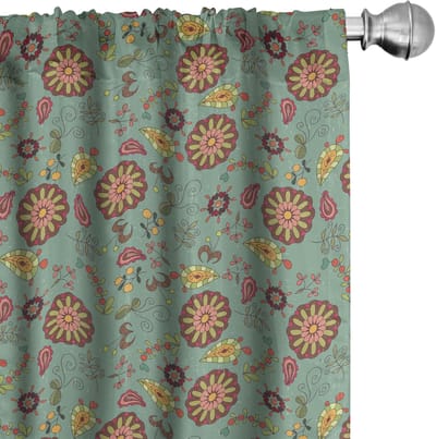 ABAKUHAUS Gordijnen – 2-delige set van microvezel – veelkleurig 75x175 cm – semi-verduisterend