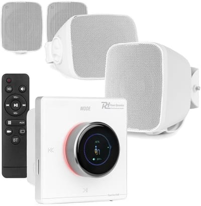 Power Dynamics BD30W outdoor speakers met B100W inbouw versterker - IPX5 waterdicht - 4x 25W