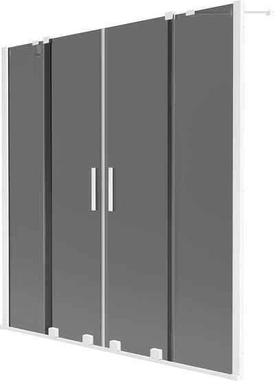 Mexen Velar Duo badwand 2-delig schuifbaar 140 x 150 , grafiet, wit - 896-140-000-42-20