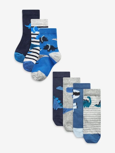 Next - Jongens - Verpakking van 7 paar sokken met hoog aandeel katoen - Blauw