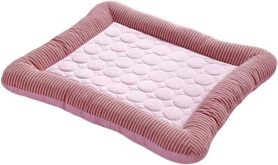 VHV - Koelmat Hond en Kat - Ademend Huisdier Koelkussen 45x35 cm - Roze Polyester Dierenmat - Voor Mand en Auto