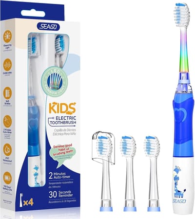 Elektrische Tandenborstel Kinderen - Kindertandenborstel Sonisch - Dagelijkse Mondhygiëne - Gekleurd Licht Timer - 18 cm