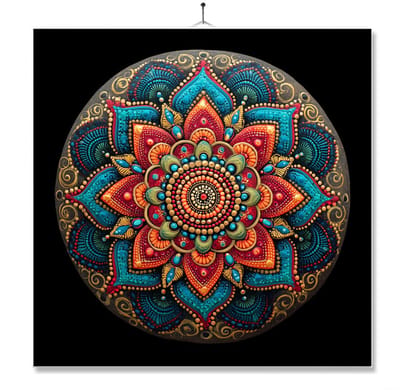 Tegel Met Opdruk | Mandala | Cadeau | Inclusief Geschenkdoos | Standaard | Ophangsysteem