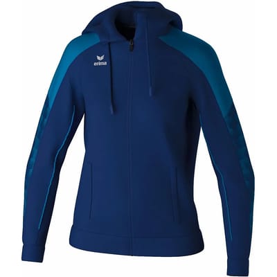 Erima Evo Star Trainingsjack Met Capuchon Dames - Marine / Mykonos | Maat: 34