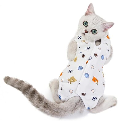 Katoenen kleding voor het spenen van kleine katten, sterilisatiepakje voor kleine honden, anti-likpakje voor na een operatie, verzorgingspakje voor puppy's en kittens. L