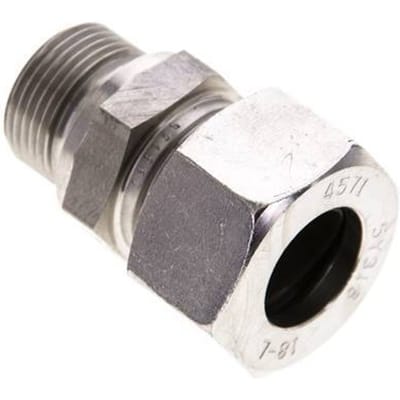18L & M22x1.5 RVS Rechte Snijringkoppeling Buitendraad 315bar FKM ISO 8434-1