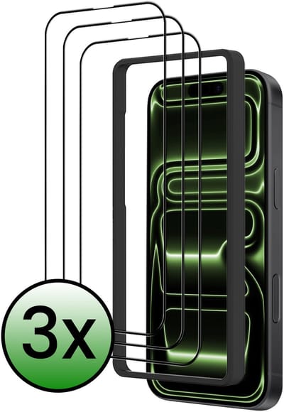 Screenprotector - 3 Stuks Geschikt voor iPhone 17 Pro / 18 Pro - Met Installatie Frame - Beschermglas - Gehard Glas - Tempered Glass - Screen Protector