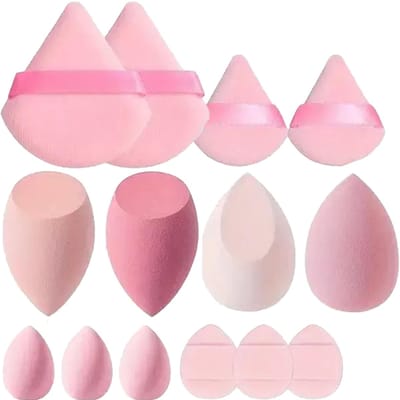 Dailygoods- Make-up Spons 14 Stuks - Beauty Blender - Poeder Puff - Zachte Spons - Nat/Droog Gebruik - Kleurmix - Beautyblender