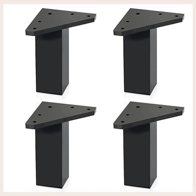 Famanu - Meubelpoten set met 4 poten, schroeven inbegrepen – kleur zwart – poten van ABS-hars voor tafels, nachtkastjes, badkamermeubels, kasten, planken (4 Poten, Hoogte: 10 cm)