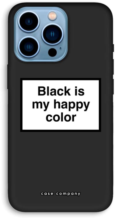 Case Company® - Hoesje geschikt voor iPhone 13 Pro Max hoesje - Black is my happy color - Biologisch Afbreekbaar Telefoonhoesje - Bescherming alle Kanten en Schermrand
