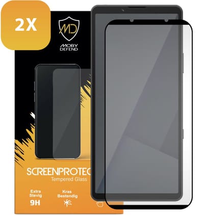 2-Pack MobyDefend Screenprotectors - Geschikt voor Sony Xperia 10 VII - Screensavers Met Zwarte Randen - Gehard Glas