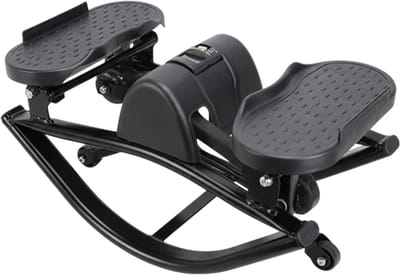 Fitness Stepper Board - Schommelend Trainingsplatform - Onderlichaam Versterken - Hydraulische Stille Technologie - 683 kg - Zwart