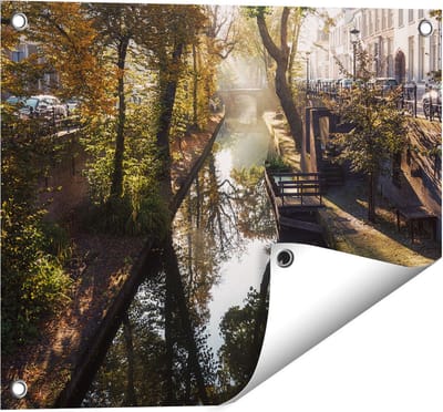 Gards Tuinposter Nieuwe Gracht in Utrecht - 50x40 cm - Tuindoek - Tuindecoratie - Wanddecoratie buiten - Tuinschilderij