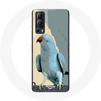 Coque Vivo Y72 Perruches perroquets Bleu blauw