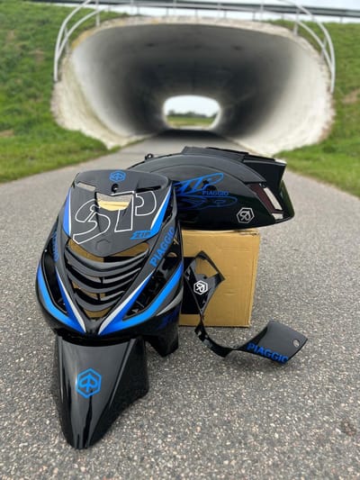 Zip Sp Stickerset - Zip Stickerset - Zip SP - Piaggio Zip - Speciale kleur - Scooterstickers - blauw - zilver
