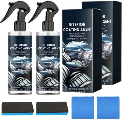 Dailygoods- Auto-Interieurreiniger Set - Biologisch Afbreekbaar - Reiniging tot in de Poriën - Inclusief Sponsdoek - Voor Kunststof en Leer - Voor Een Nieuw Uiterlijk - Auto-reiniger