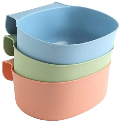 3 x Afvalbak voor de verzorgingstafel - Organisator voor luiers, speelgoed en accessoires in groen, blauw en roze