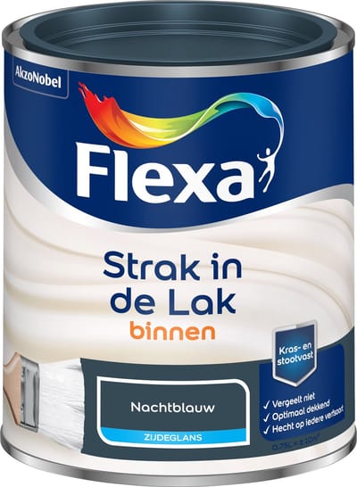 Flexa - Strak In De Lak Binnenlak Zijdeglans - Nachtblauw - 750 Ml